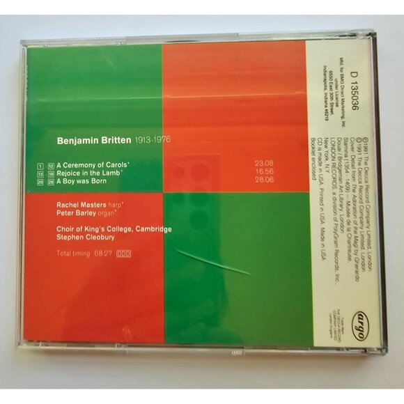 Britten: A Ceremony Of Carols Rejoice In The Lamb A Boy Was Born CD King's Colle - Picture 3 of 3